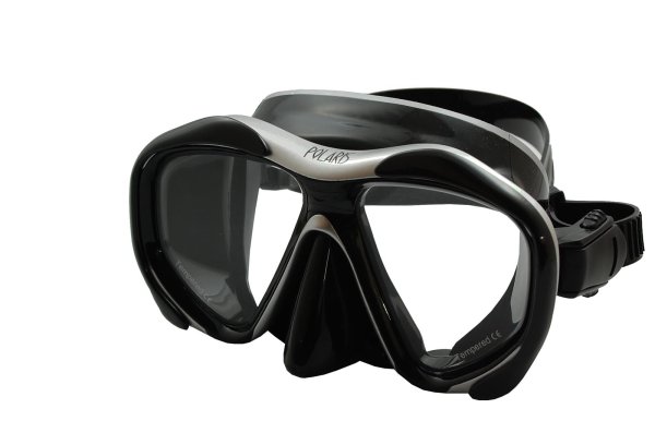 Maske Art - Schwarz / Silber - Schwarzes superweiches Silikon mit farblich abgesetztem Rand